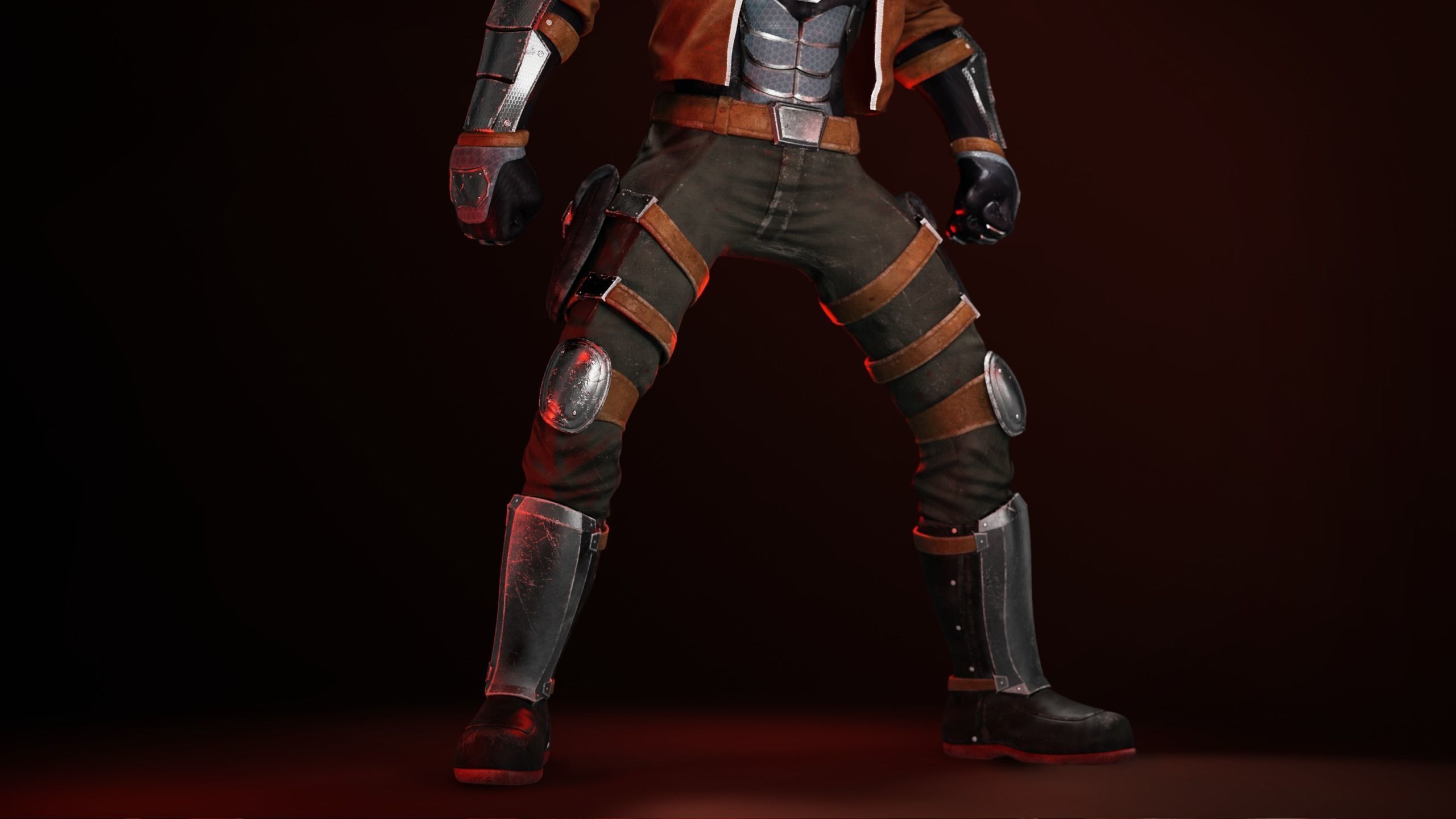 Red Hood Character Rig Low-poly 3D model_9