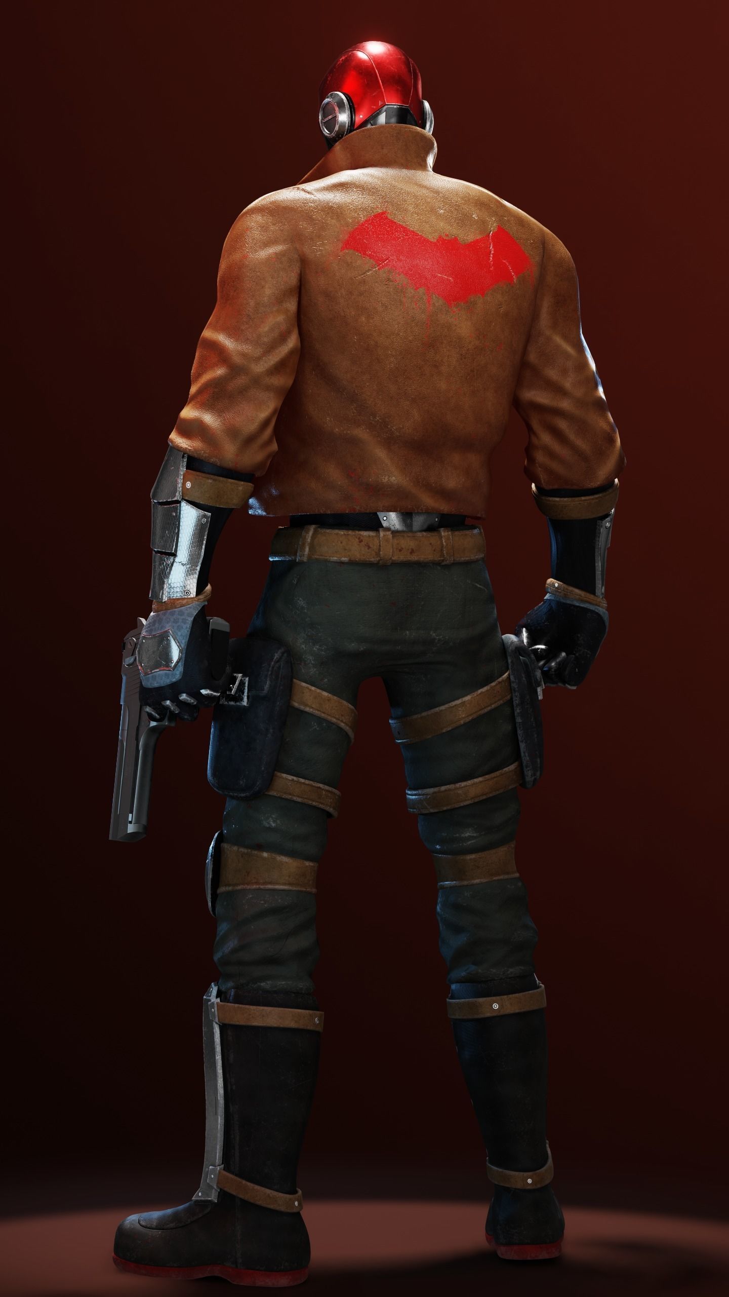 Red Hood Character Rig Low-poly 3D model_3