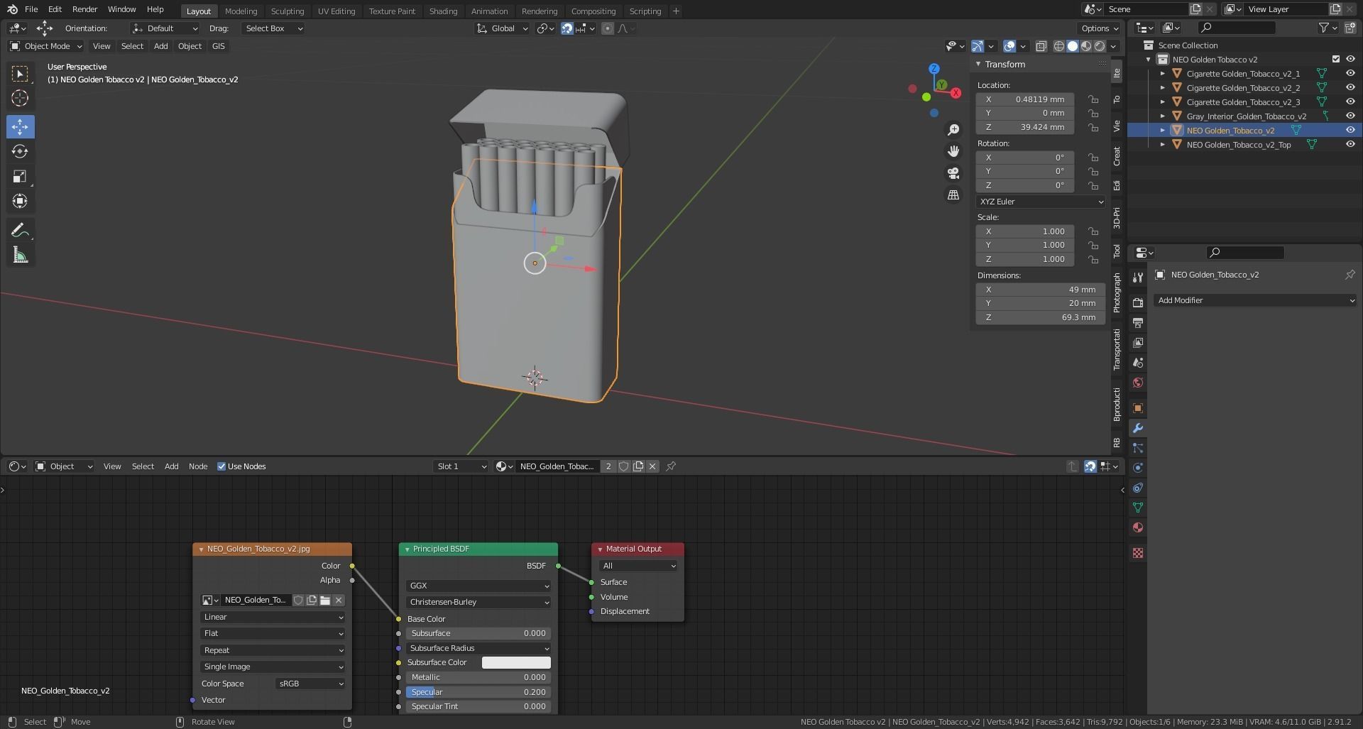 NEO Golden Tobacco for GLO Low-poly 3D model_6