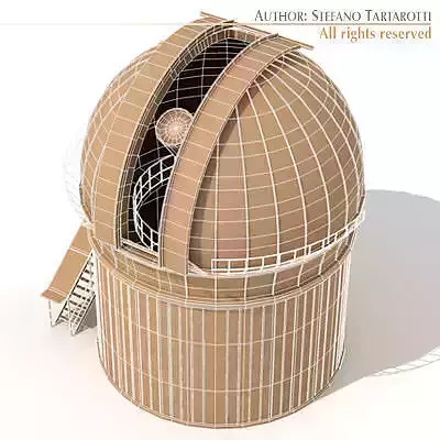 telescope observatory with on top 3D model