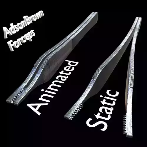 Adson Brown Forceps 3D Model  Low-poly 3D model