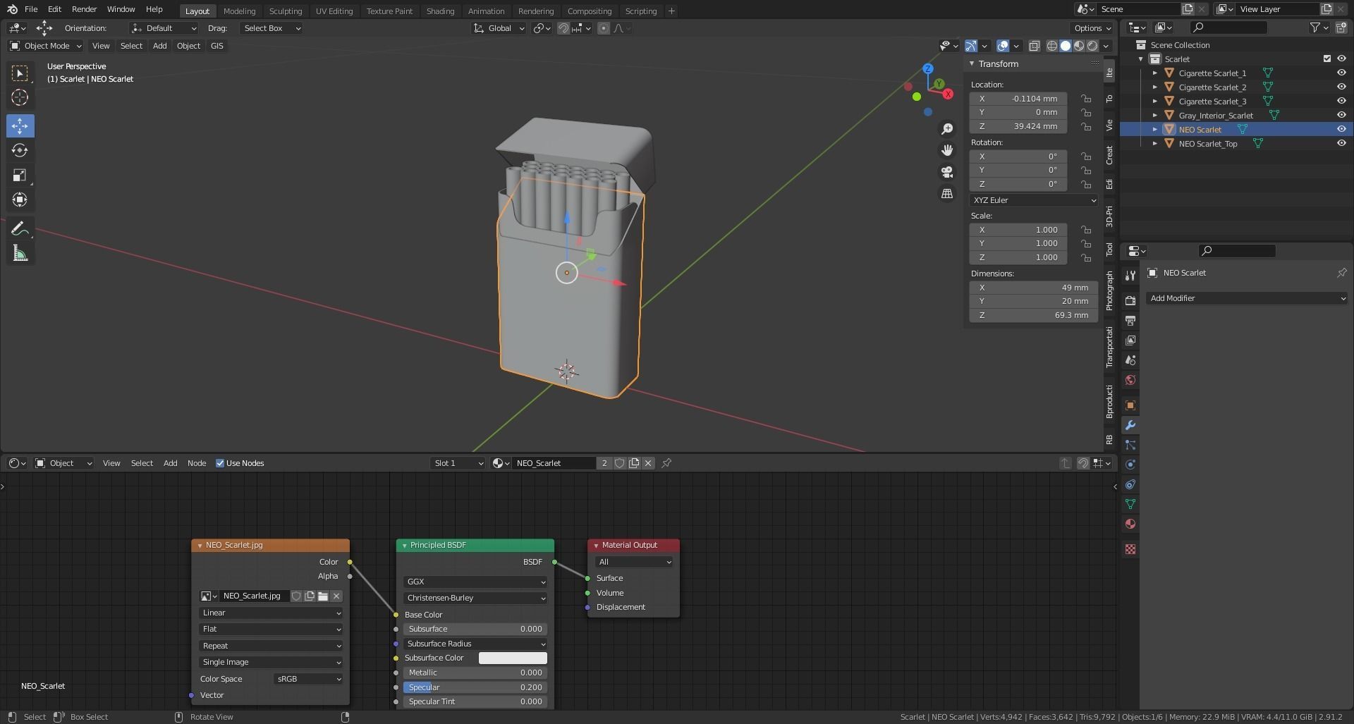 NEO Scarlet for GLO Low-poly 3D model_6
