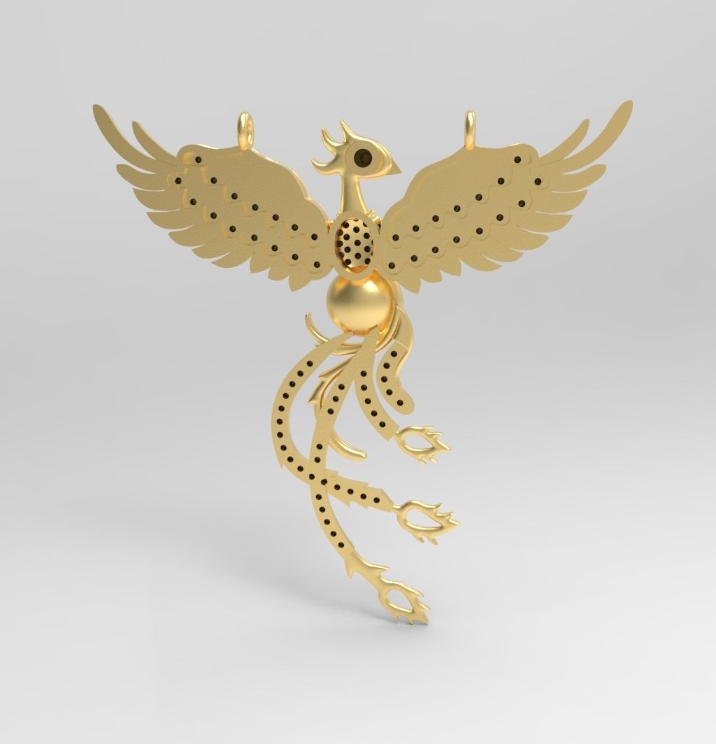 Necklaces Phoenix 3D print model_1