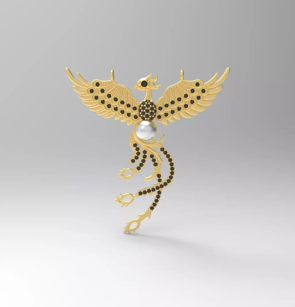 Necklaces Phoenix 3D print model_0
