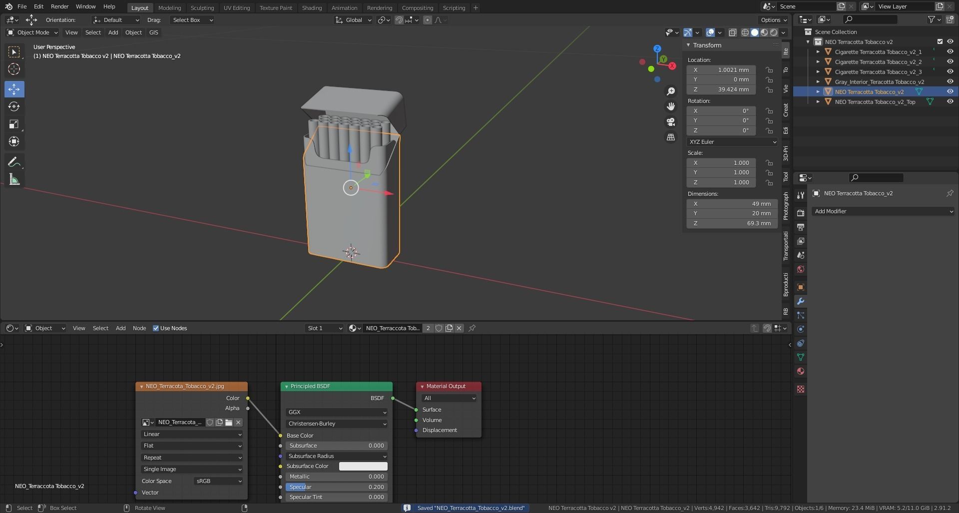NEO Terracotta Tobacco for GLO Low-poly 3D model_6