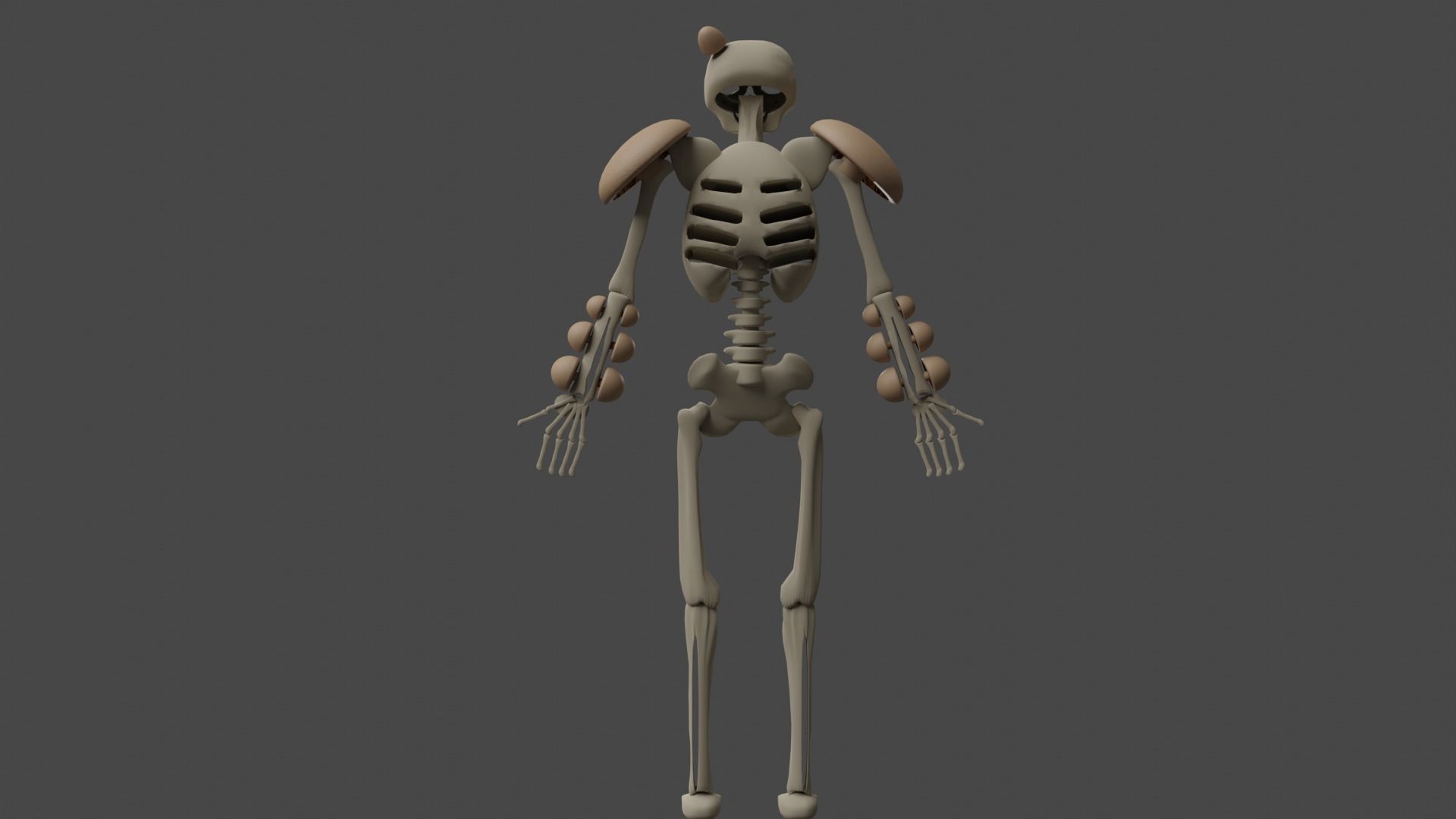 Fantasy skeleton - Mushroom Armour Low-poly 3D model_4