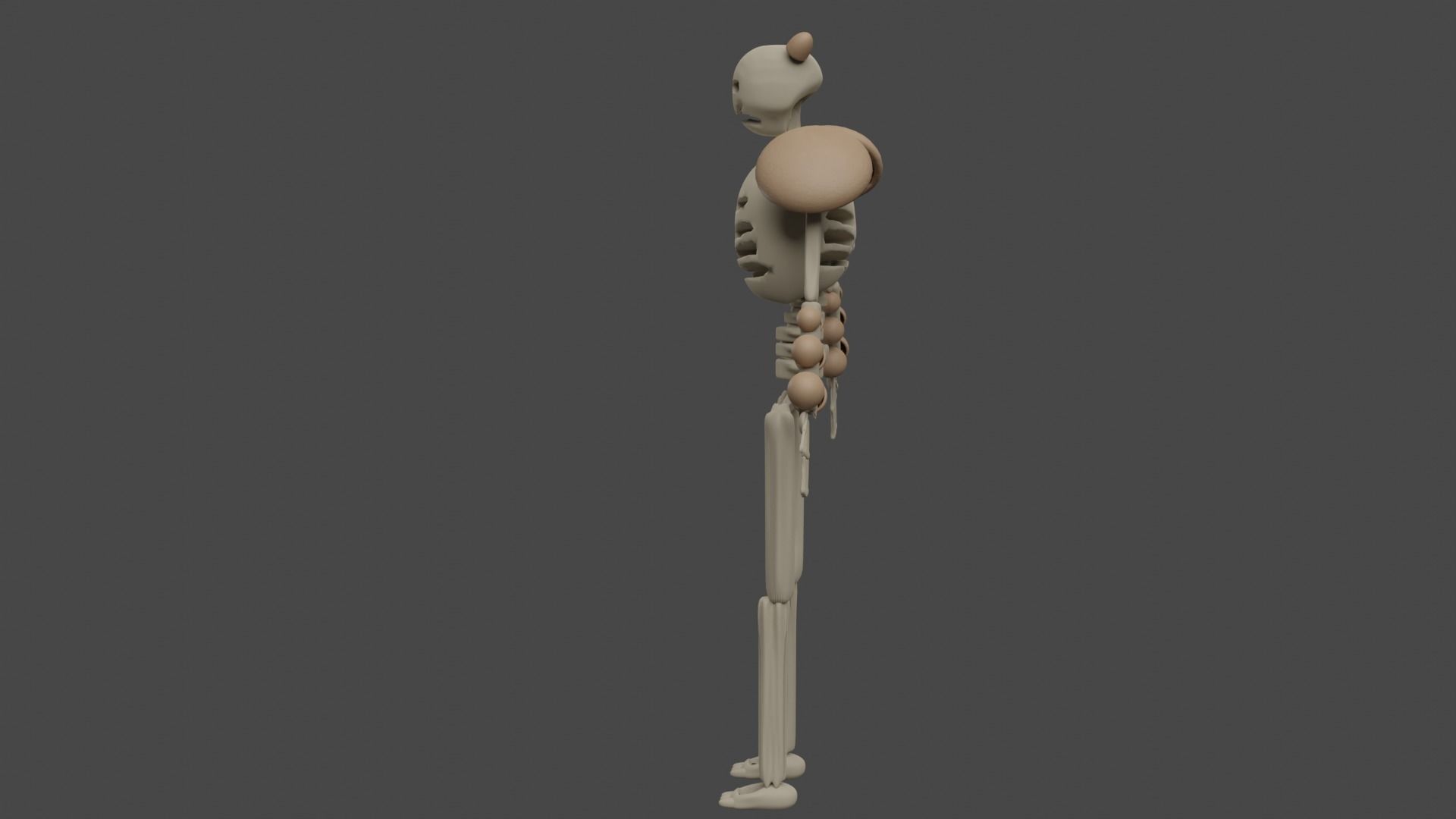 Fantasy skeleton - Mushroom Armour Low-poly 3D model_3