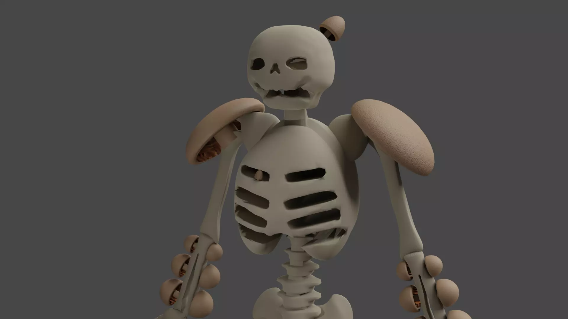 Fantasy skeleton - Mushroom Armour Low-poly 3D model_0