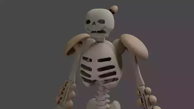 Fantasy skeleton - Mushroom Armour  Low-poly 3D model