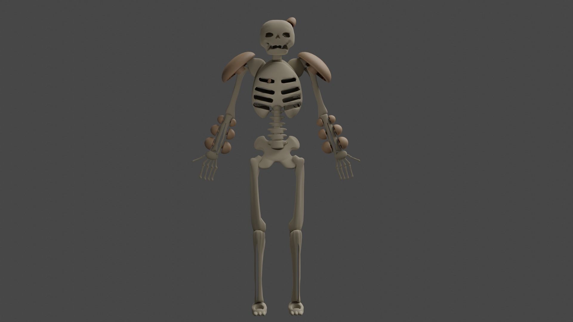 Fantasy skeleton - Mushroom Armour Low-poly 3D model_2