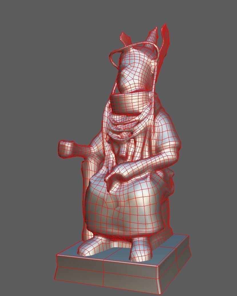 Oba Ozolua- Bronze Cast Low-poly 3D model_4