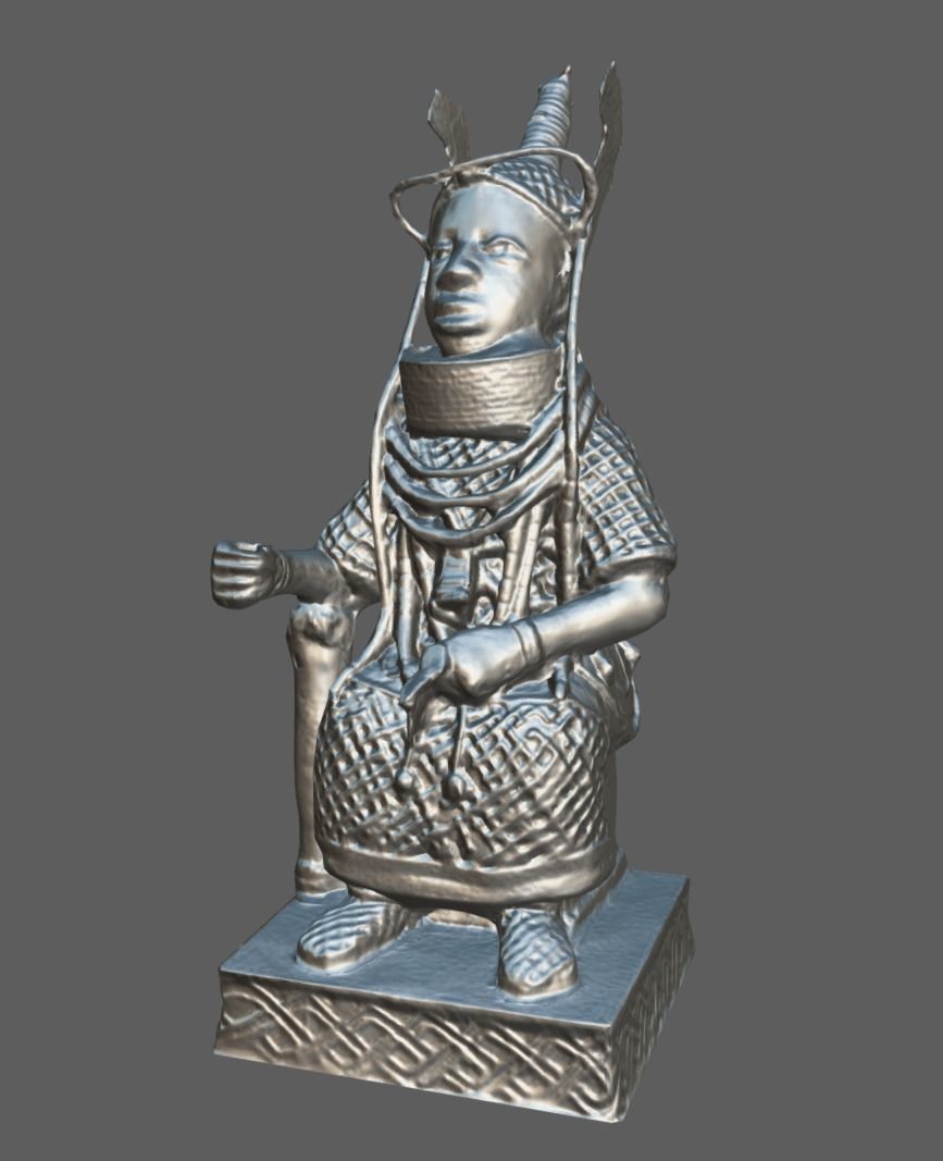 Oba Ozolua- Bronze Cast Low-poly 3D model_5