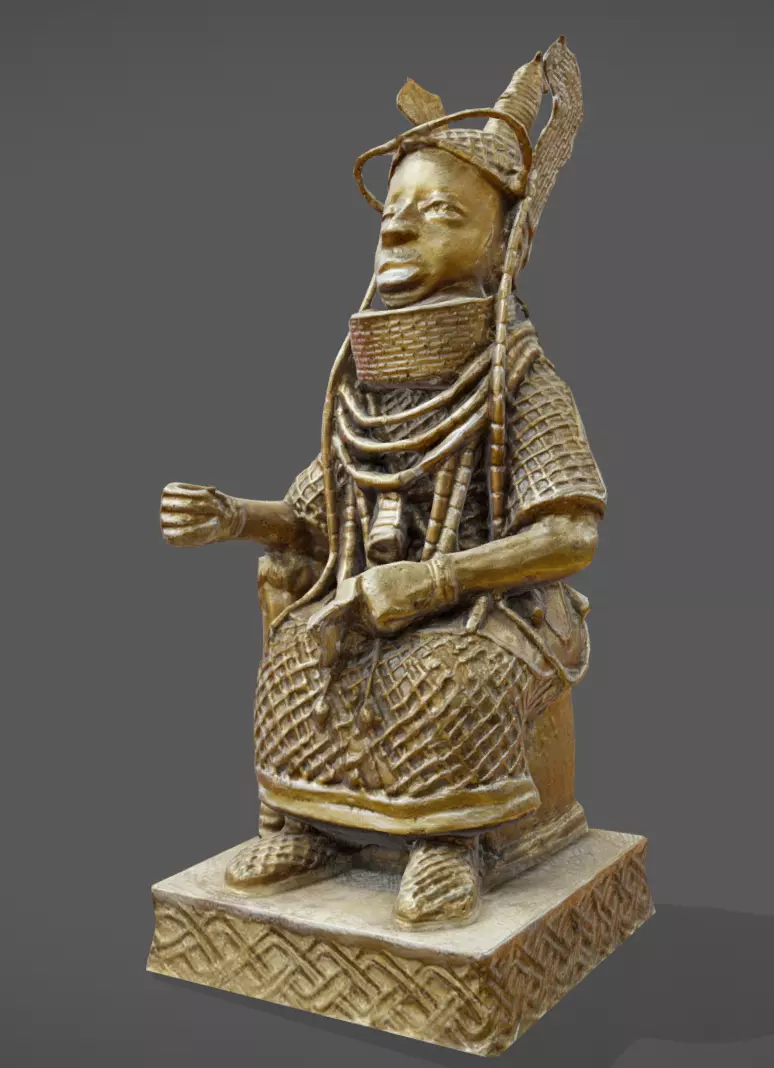 Oba Ozolua- Bronze Cast Low-poly 3D model_0