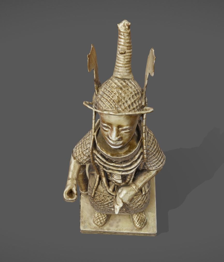 Oba Ozolua- Bronze Cast Low-poly 3D model_3
