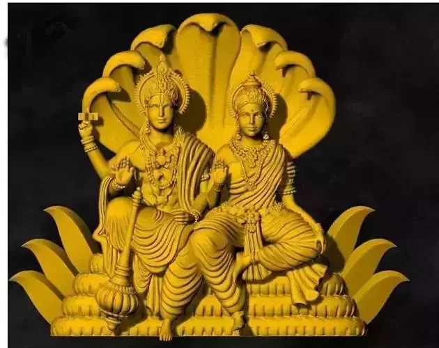 vishnu devi nag padaga gold silver pendent 3D print model