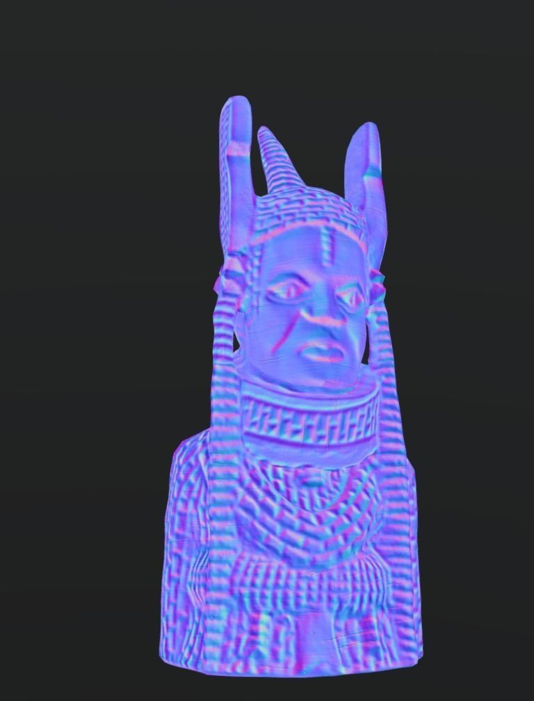 Oba Esigie - Wood work Low-poly 3D model_9