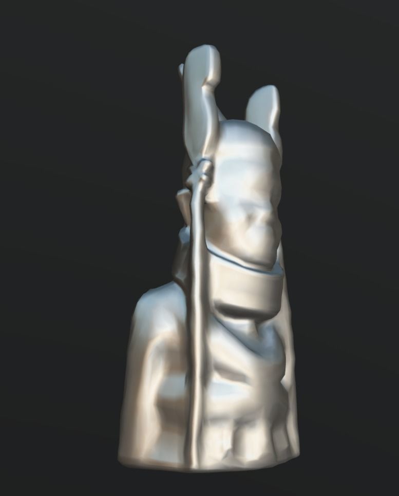 Oba Esigie - Wood work Low-poly 3D model_5