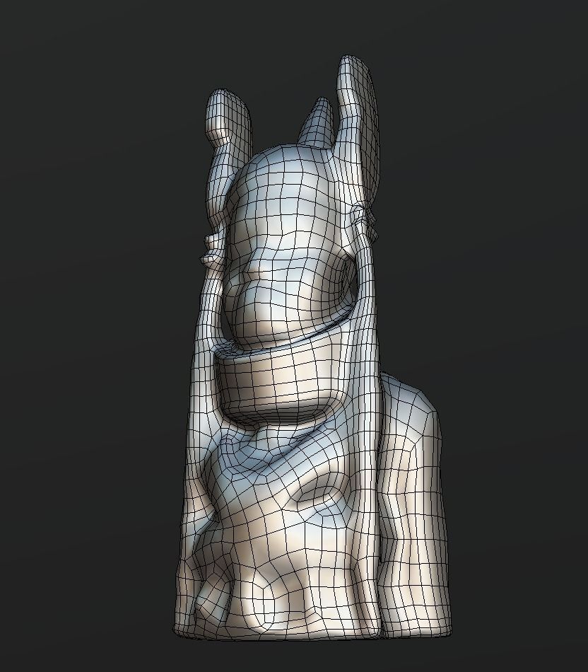 Oba Esigie - Wood work Low-poly 3D model_6