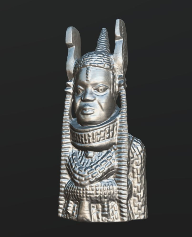 Oba Esigie - Wood work Low-poly 3D model_7