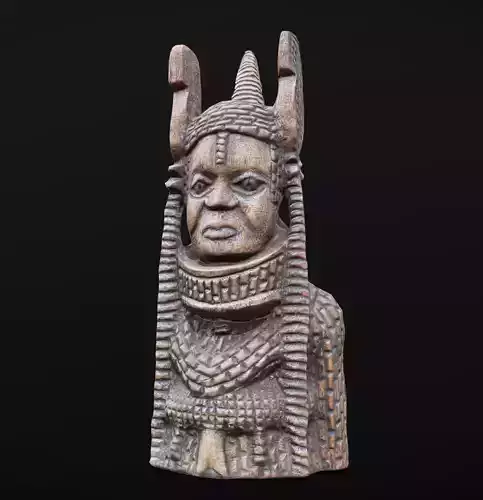 Oba Esigie - Wood work Low-poly 3D model