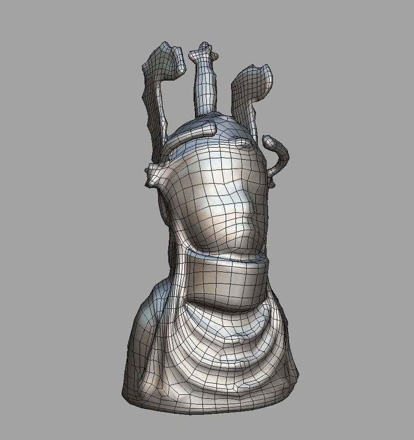 Oba Esigie - Bronze Bust Low-poly 3D model_5