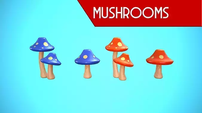 MUSHROOMS CARTOON STYLIZED