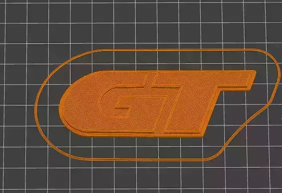 Vw Golf and Jetta Mk2 rear badge GT 3D print model