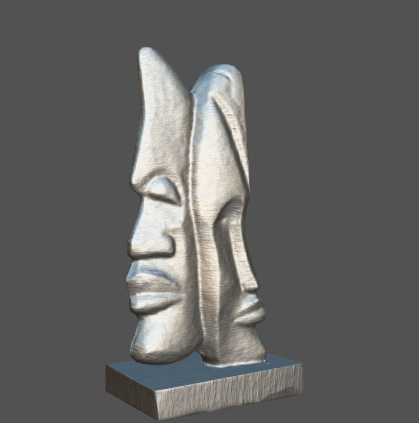 Wazobia Head Two-face Mask Low-poly 3D model_5