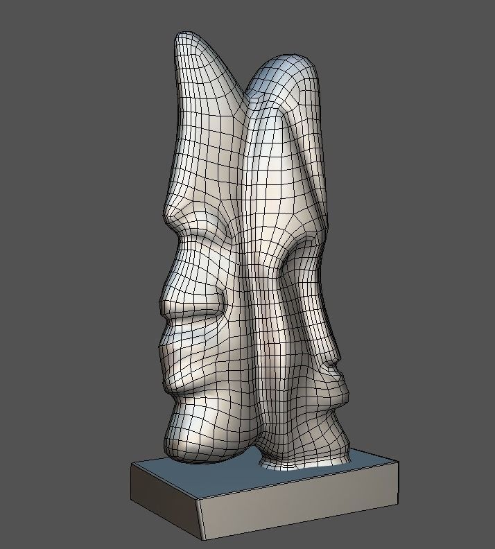 Wazobia Head Two-face Mask Low-poly 3D model_4