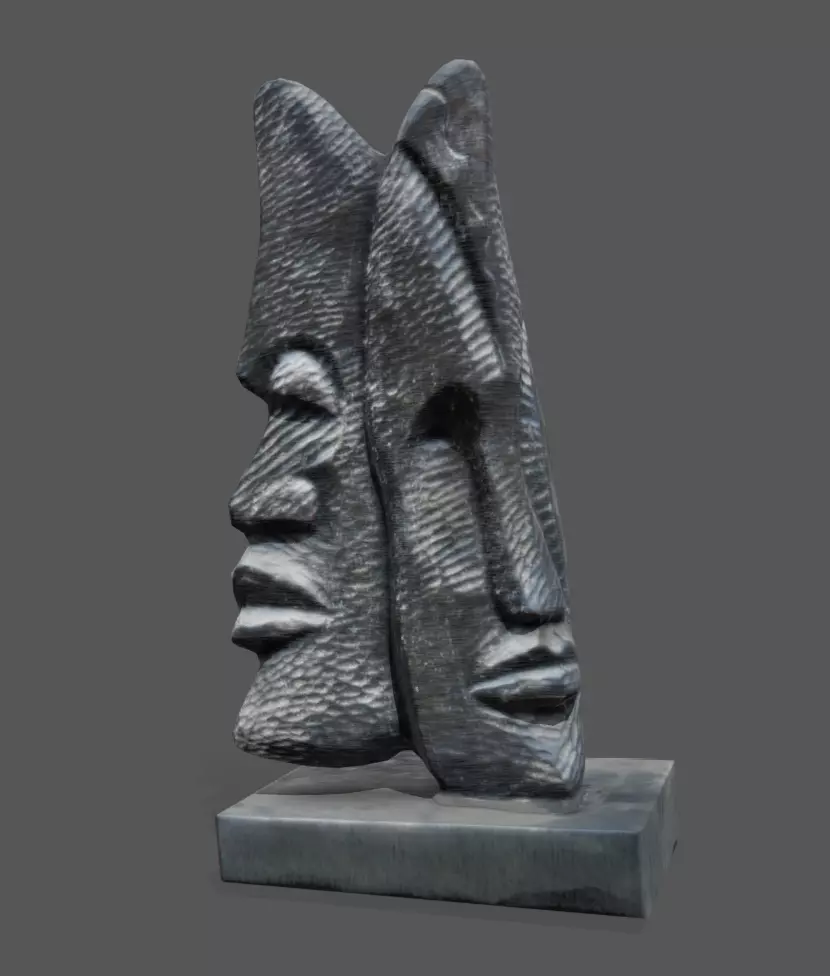 Wazobia Head Two-face Mask Low-poly 3D model_0