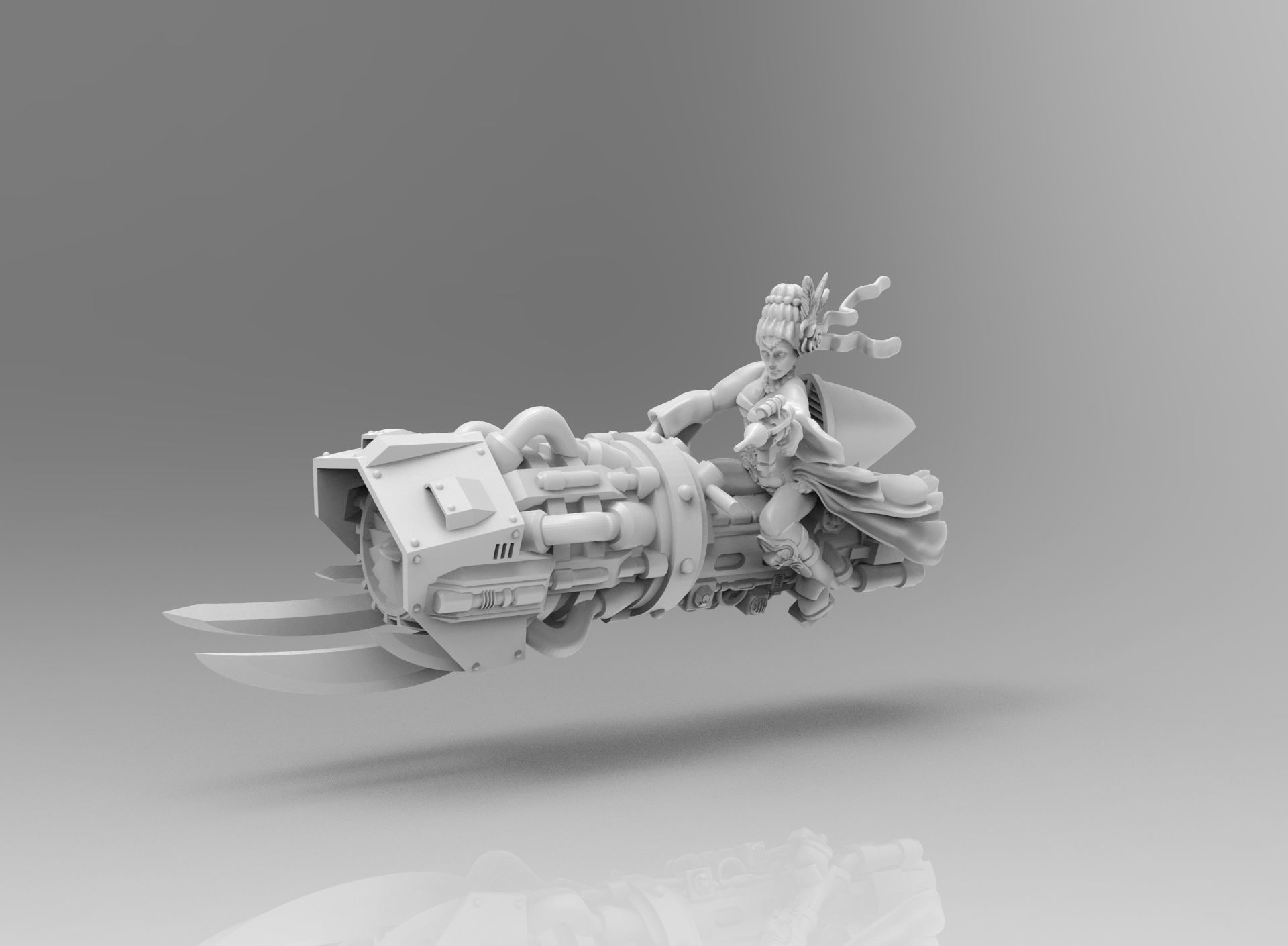 Jetbike with Gang Queen 3D print model_1