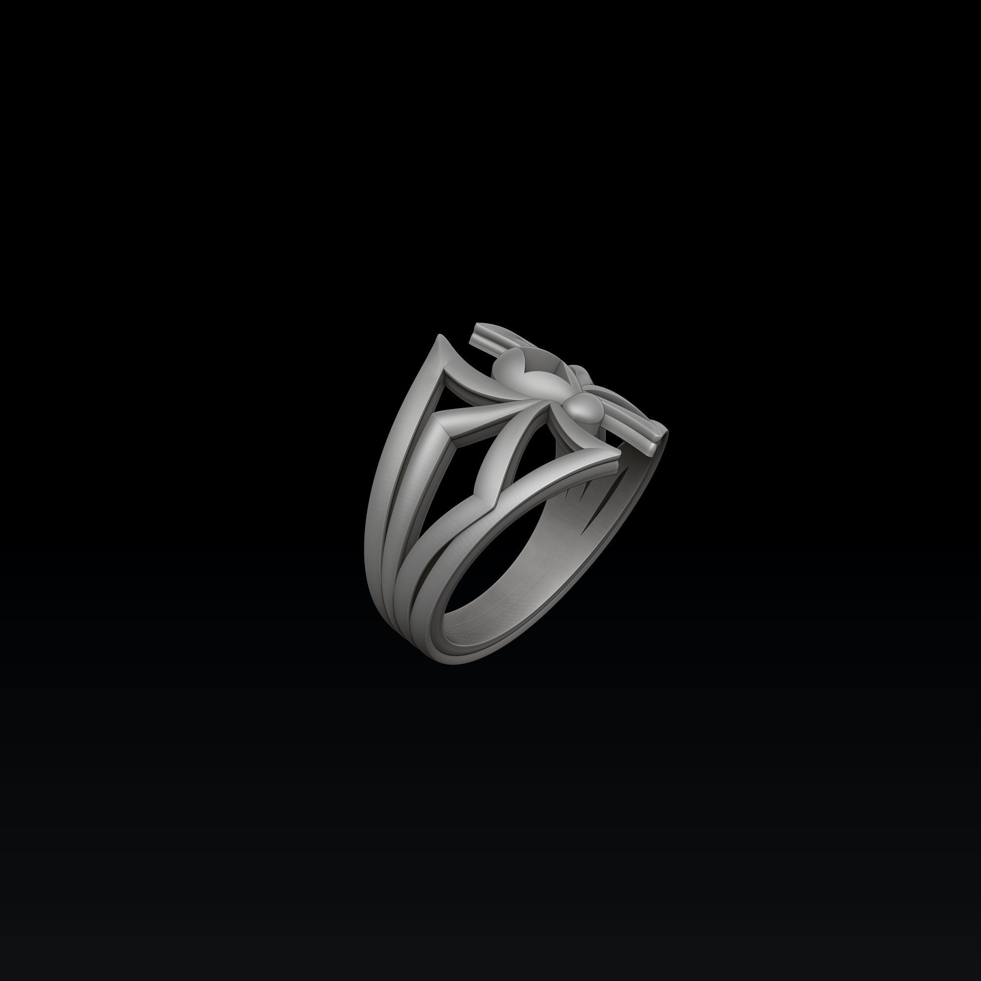 Spider pendant ring minimalistic collection set 3D print model_5