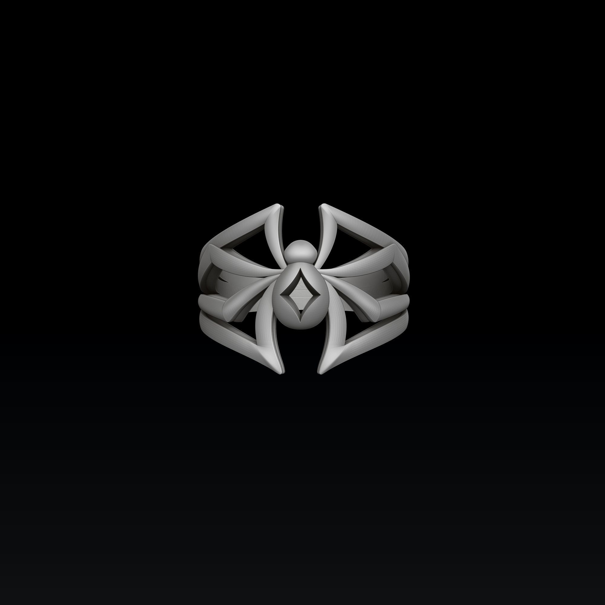 Spider pendant ring minimalistic collection set 3D print model_1