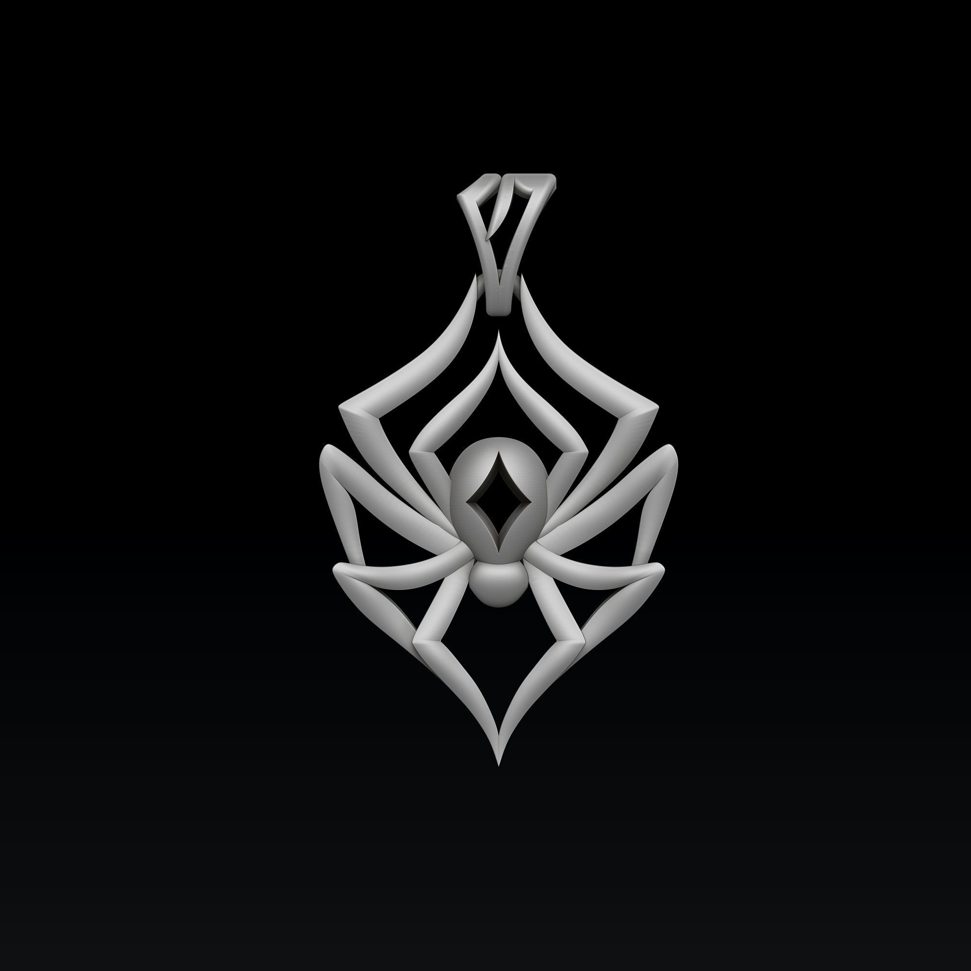 Spider pendant ring minimalistic collection set 3D print model_6
