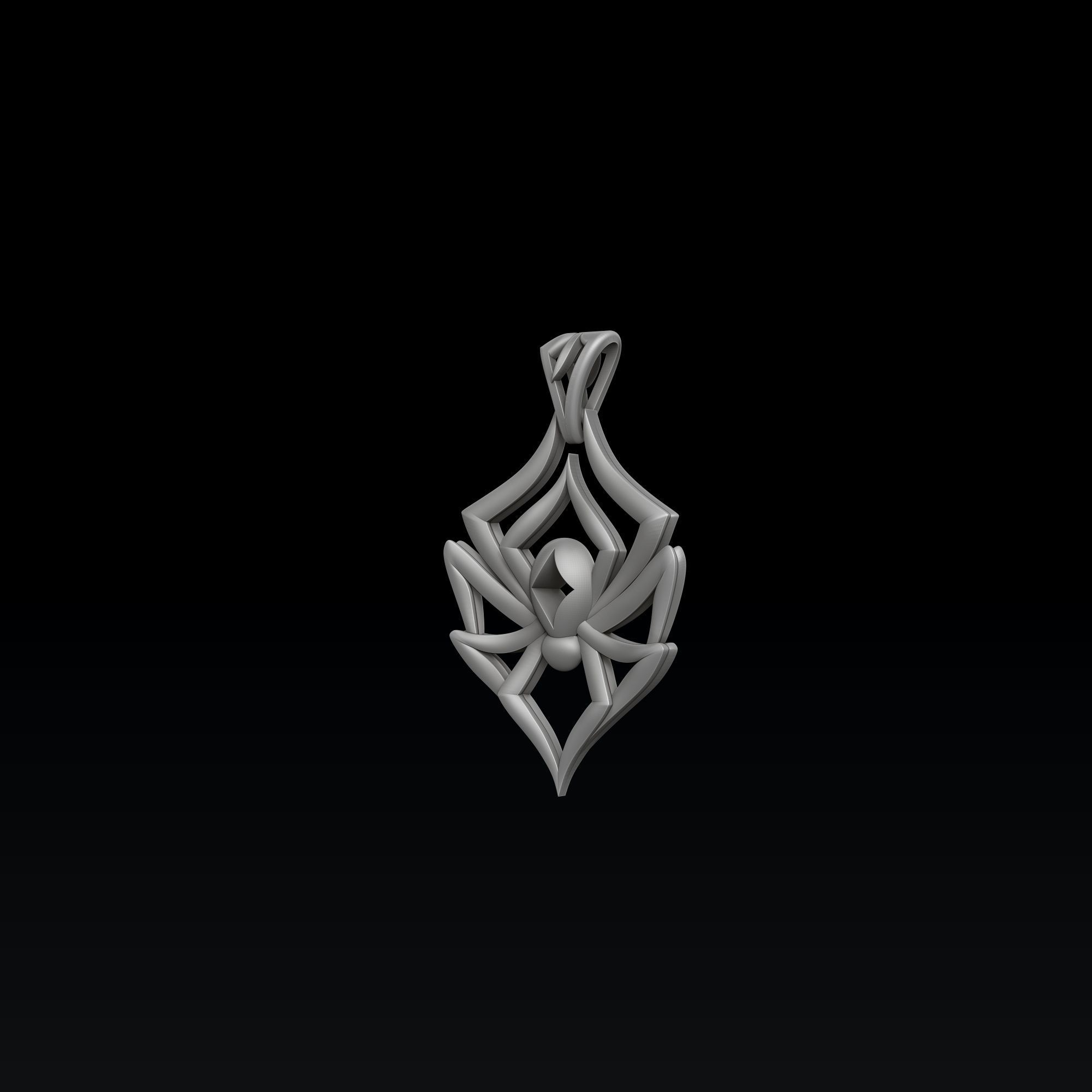 Spider pendant ring minimalistic collection set 3D print model_2