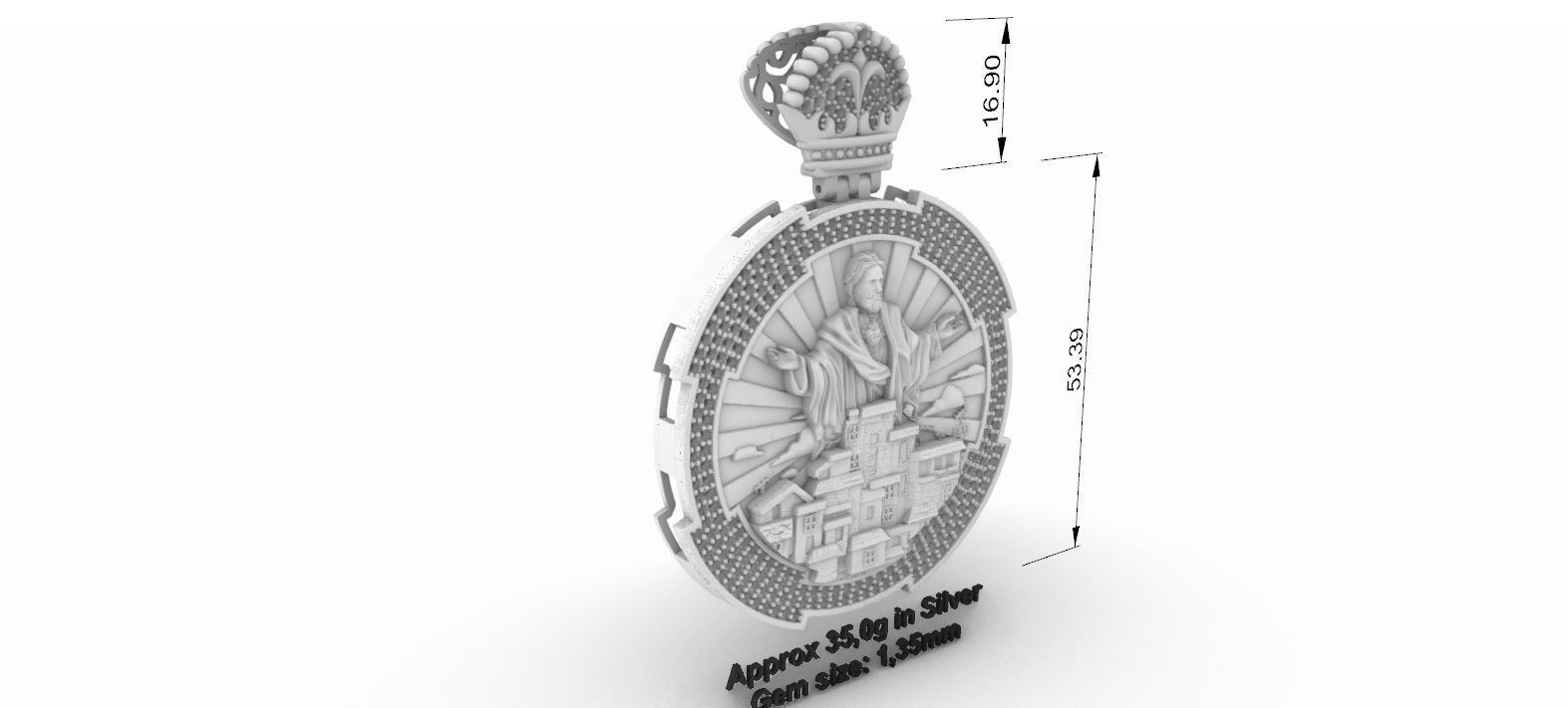 Favela Jesus Cristo Medal 3D print model_5