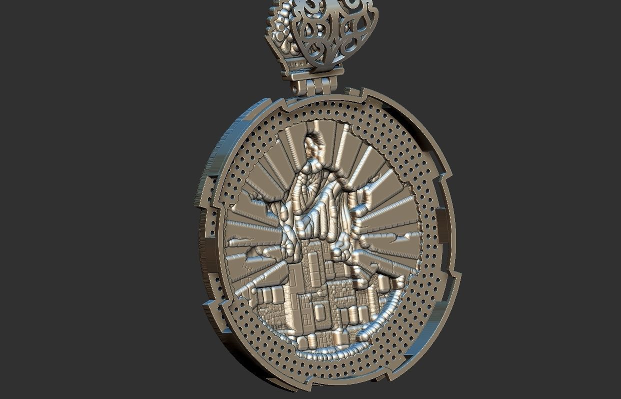 Favela Jesus Cristo Medal 3D print model_10
