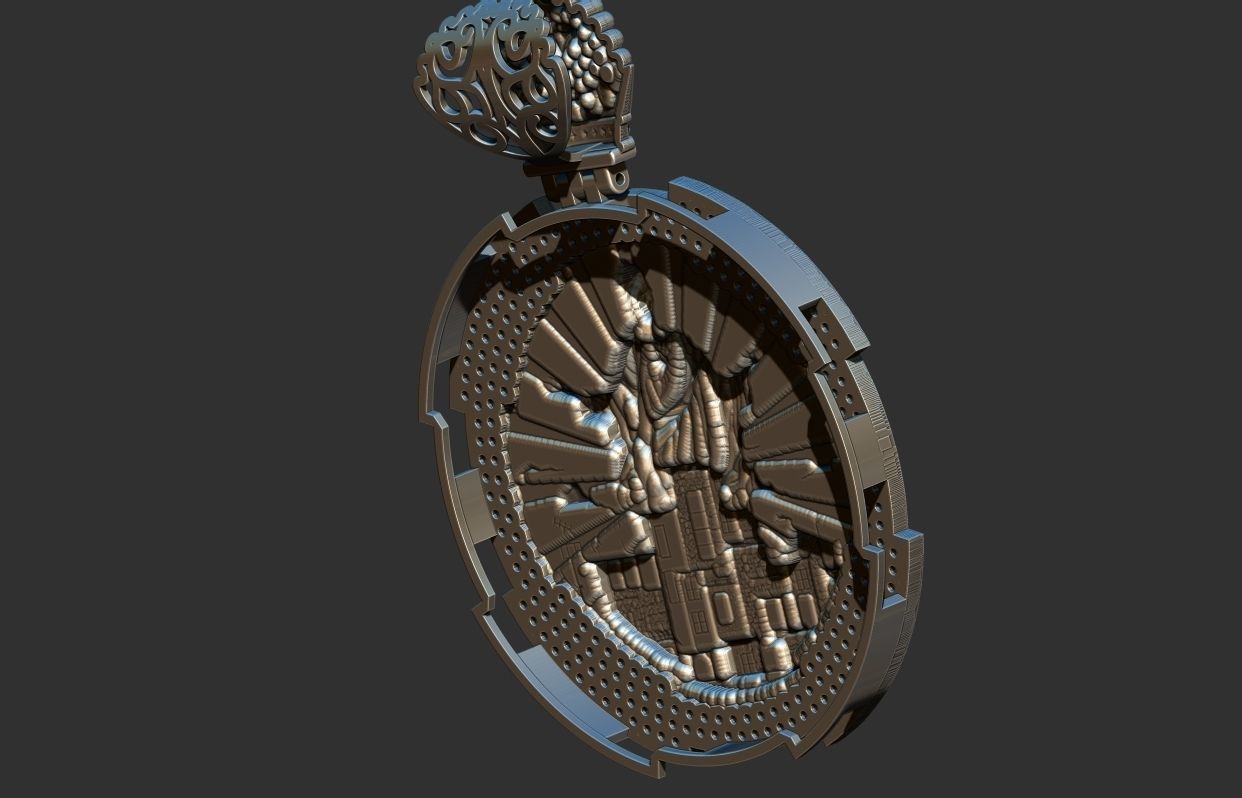 Favela Jesus Cristo Medal 3D print model_3