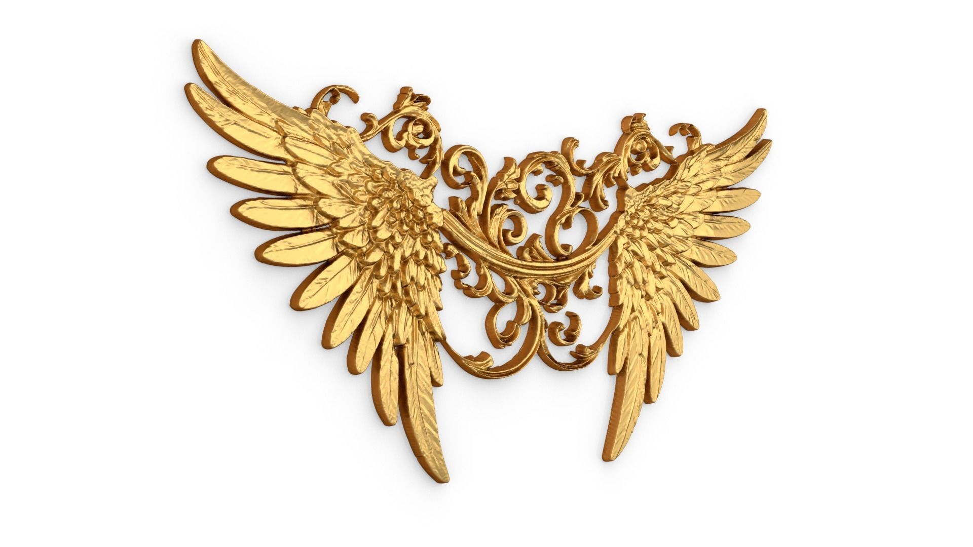 Wings Printable carved decor 08 3D model_1