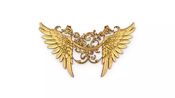 Wings Printable carved decor 08
