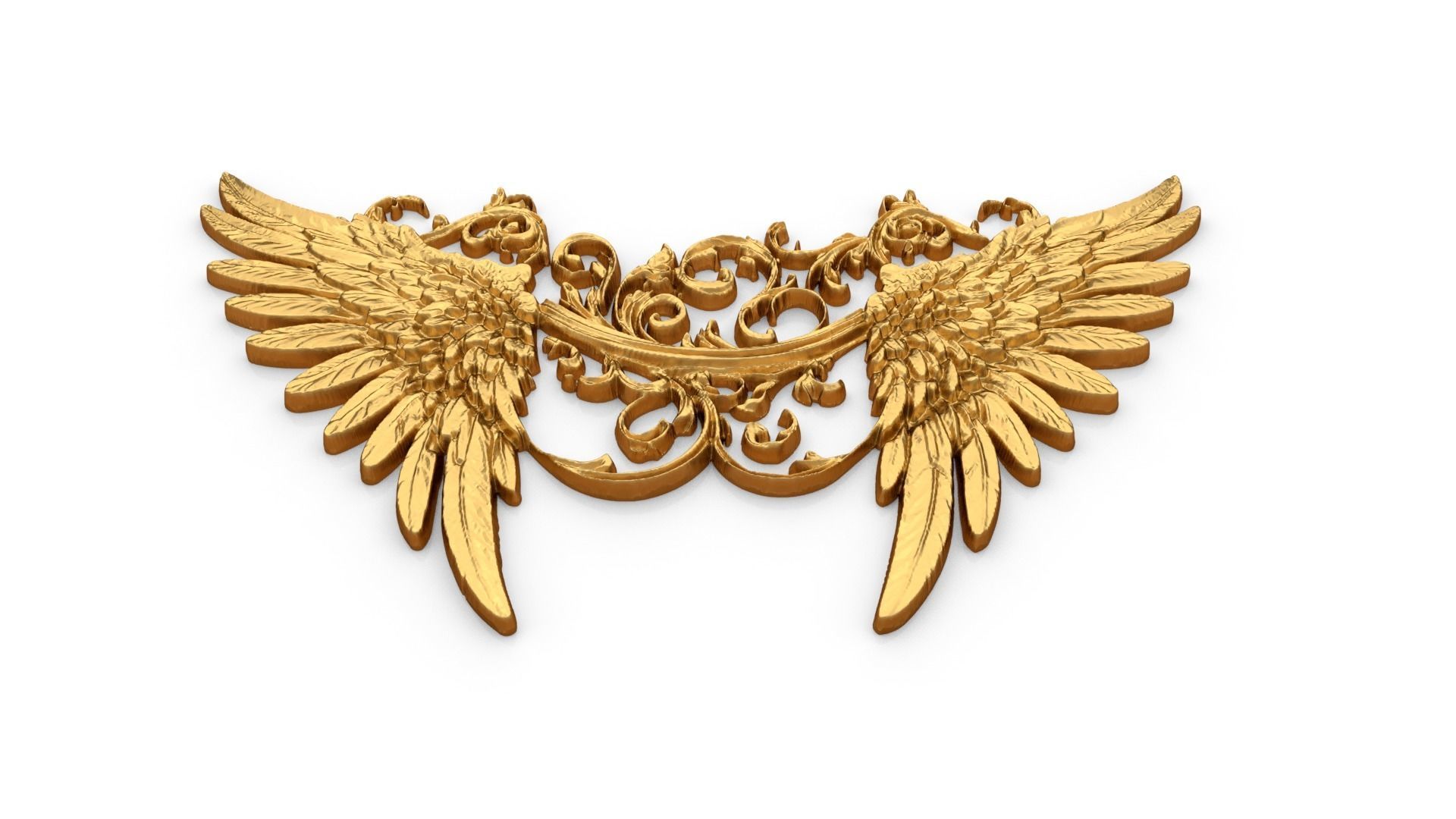 Wings Printable carved decor 08 3D model_3