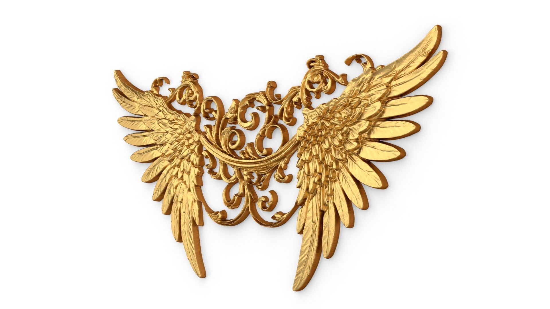 Wings Printable carved decor 08 3D model_2