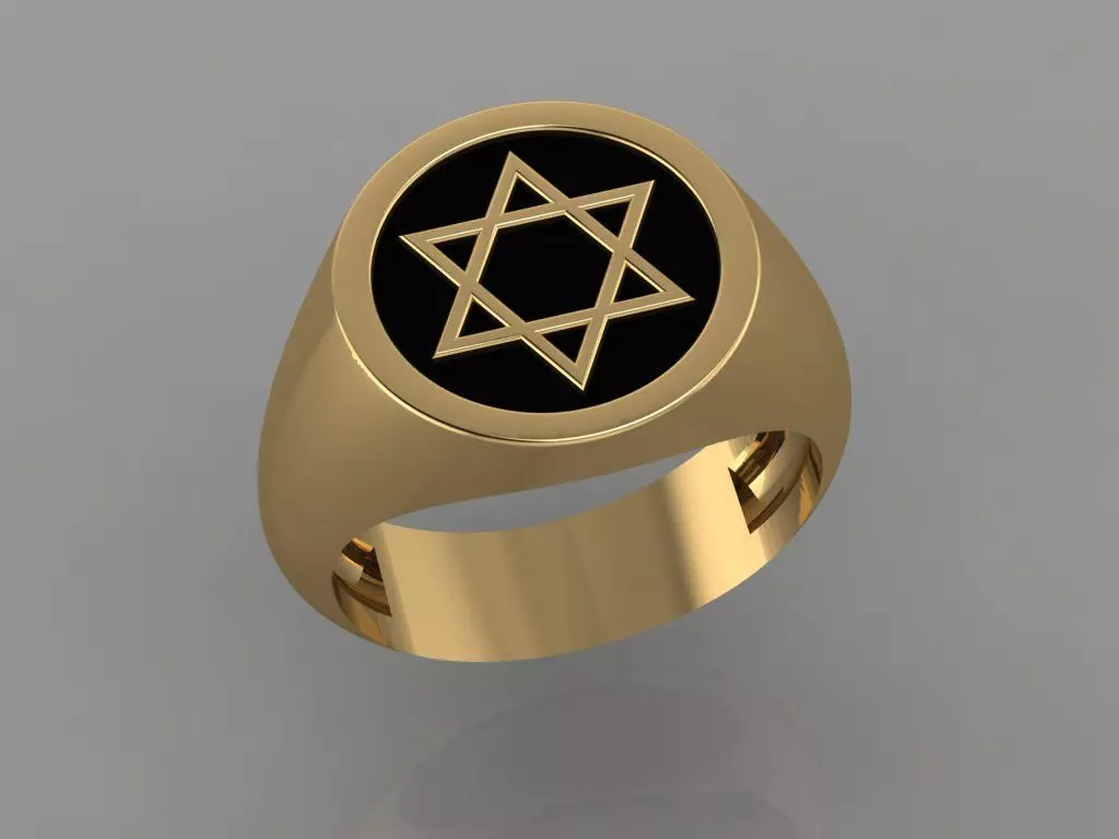 star of david ring mk0012 3D print model_0