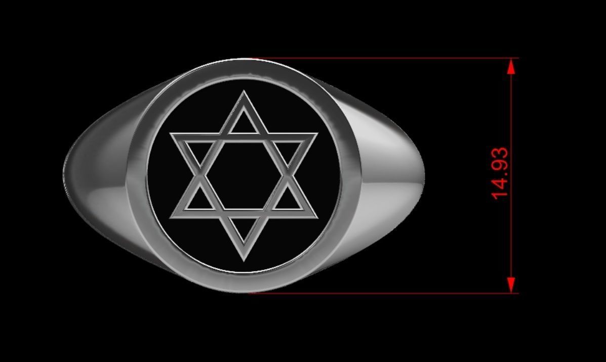 star of david ring mk0012 3D print model_5
