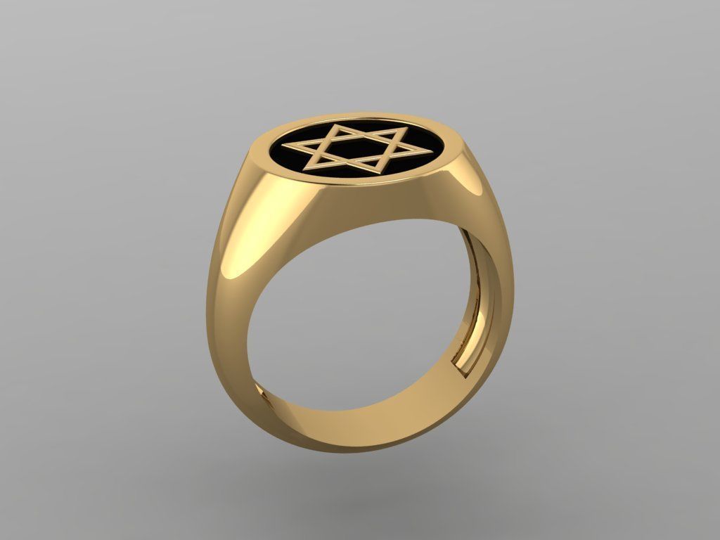 star of david ring mk0012 3D print model_1