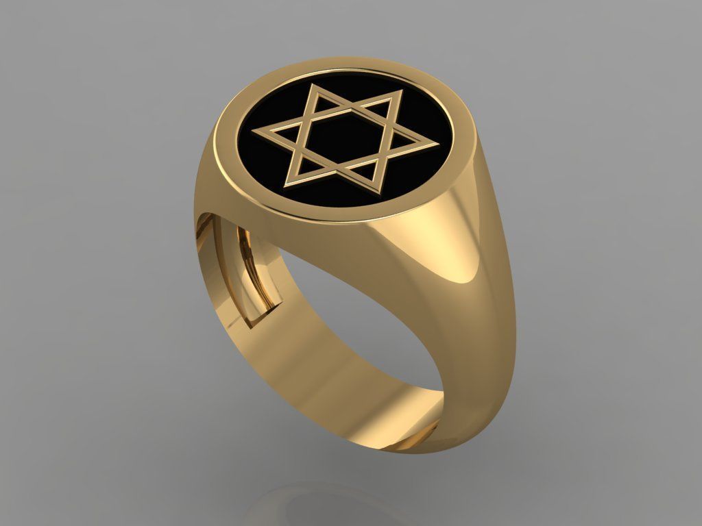 star of david ring mk0012 3D print model_3