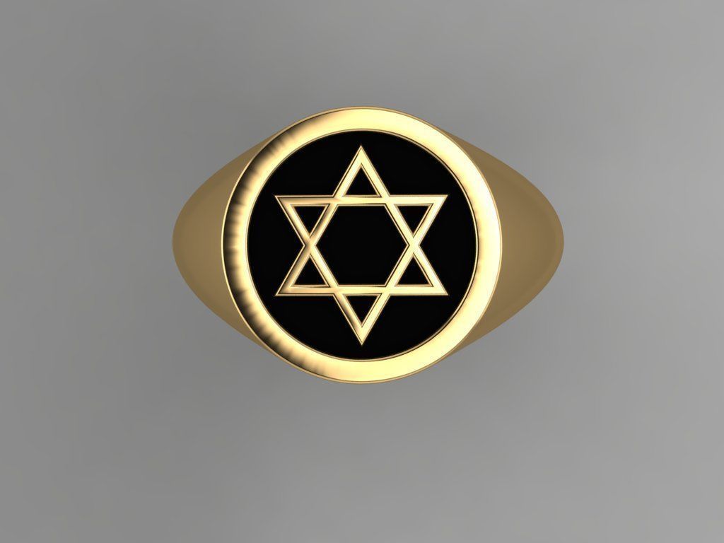 star of david ring mk0012 3D print model_2