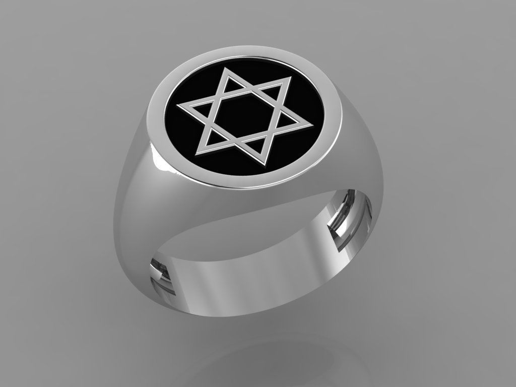 star of david ring mk0012 3D print model_4