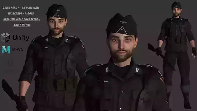 AAA 3D REALISTIC MALE CHARACTER - MILITARY ARMY OUTFIT