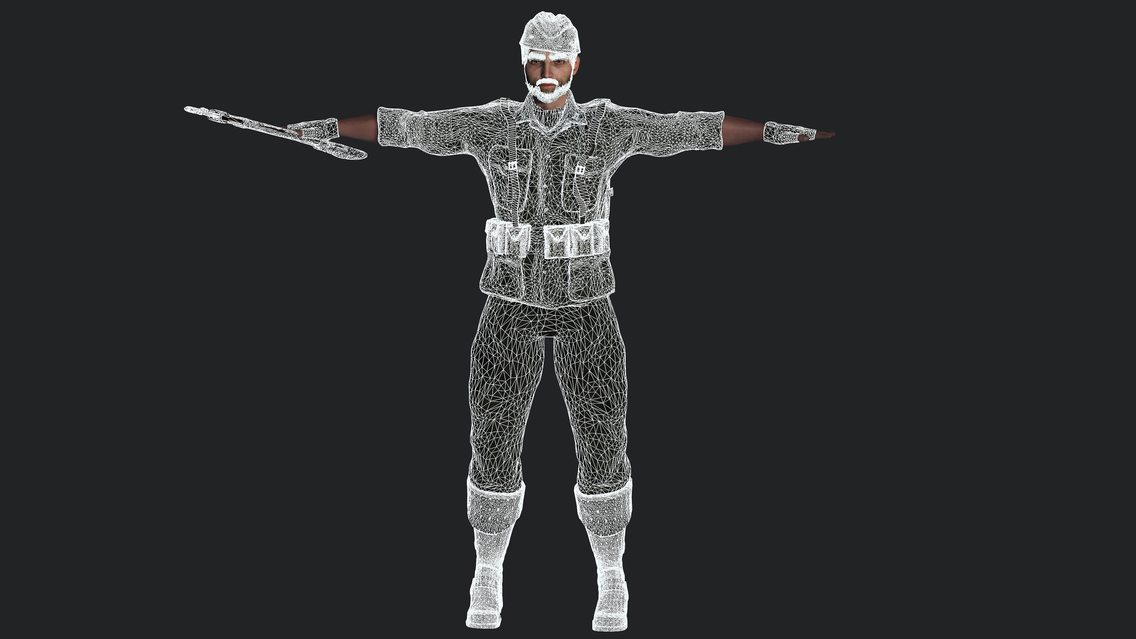 AAA 3D REALISTIC MALE CHARACTER - MILITARY ARMY OUTFIT Low-poly 3D model_15
